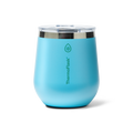 12 oz Insulated Wine Tumbler - Double-Wall, Splash-Proof Lid - Vivid Blue