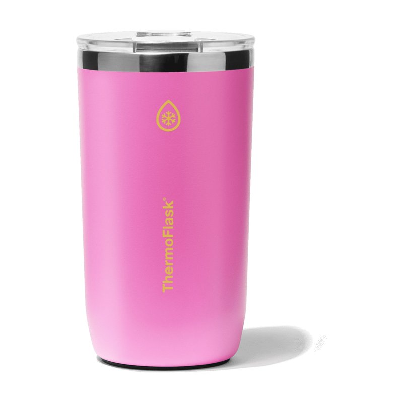 16 oz Insulated Beer Tumbler with Slider Lid - Shocking Pink