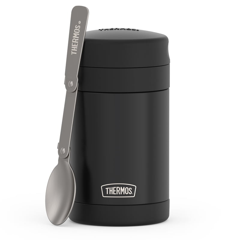 16oz Vacuum Insulated Food Jar with Spoon - Black