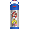 Kids Stainless Steel Insulated Water Bottle with Straw - Mario, 14oz