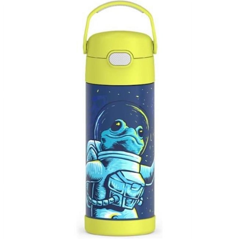 Kids Insulated Stainless Steel Water Bottle with Straw - Space Frog, 14 oz