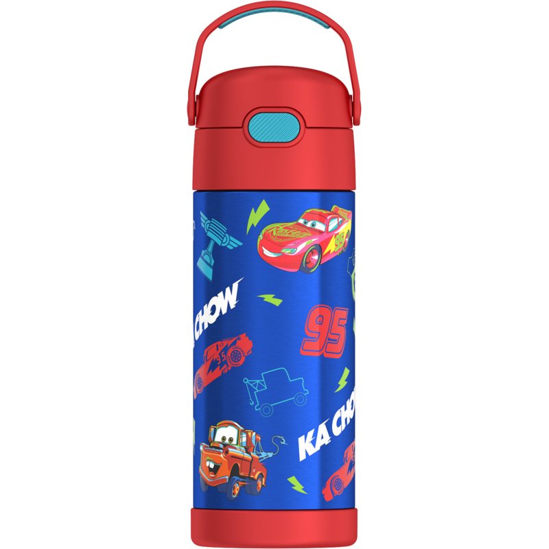 14oz Stainless Steel Vacuum Insulated FUNtainer Bottle with Straw - Cars