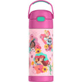 Insulated Stainless Steel Water Bottle with Straw - Pink Princess, 14oz