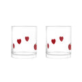 12 fl oz Red Hearts Charm Drinking Glasses - Set of 2