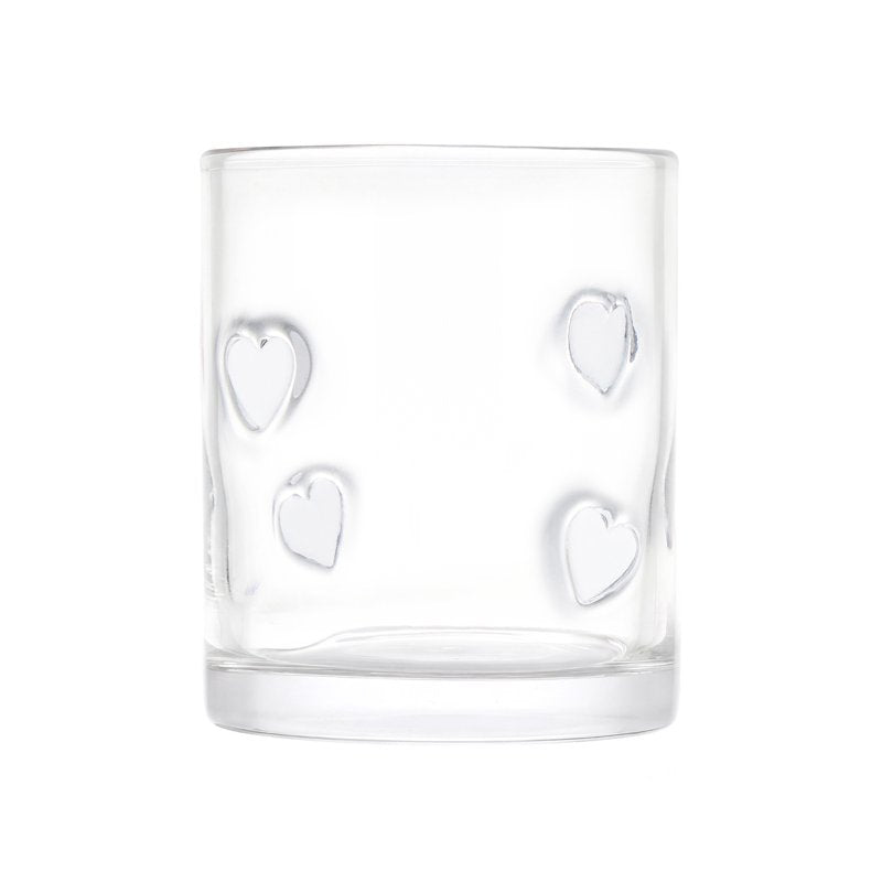 12 fl oz White Hearts Charm Drinking Glass - Playful Design