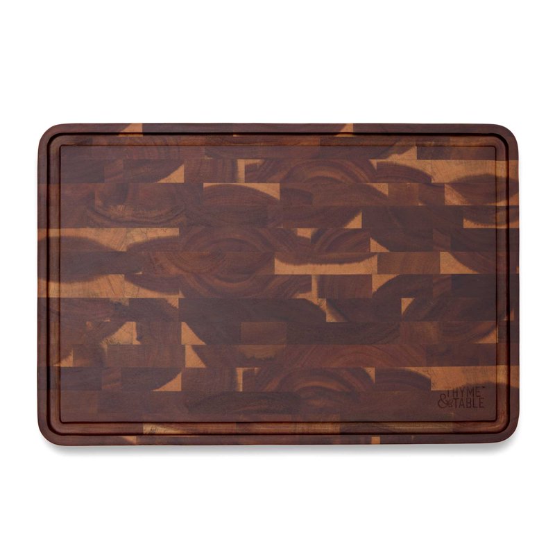 Acacia End Grain Butcher Block - 12" x 18" Cutting Board