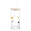 Celestial Charms Sipper - Star and Moon Design with Glass Straw & Wood Lid - 17 fl oz