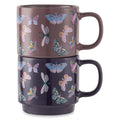 Stacking Butterfly Mugs Set - Purple & Burgundy, 14.2 fl oz