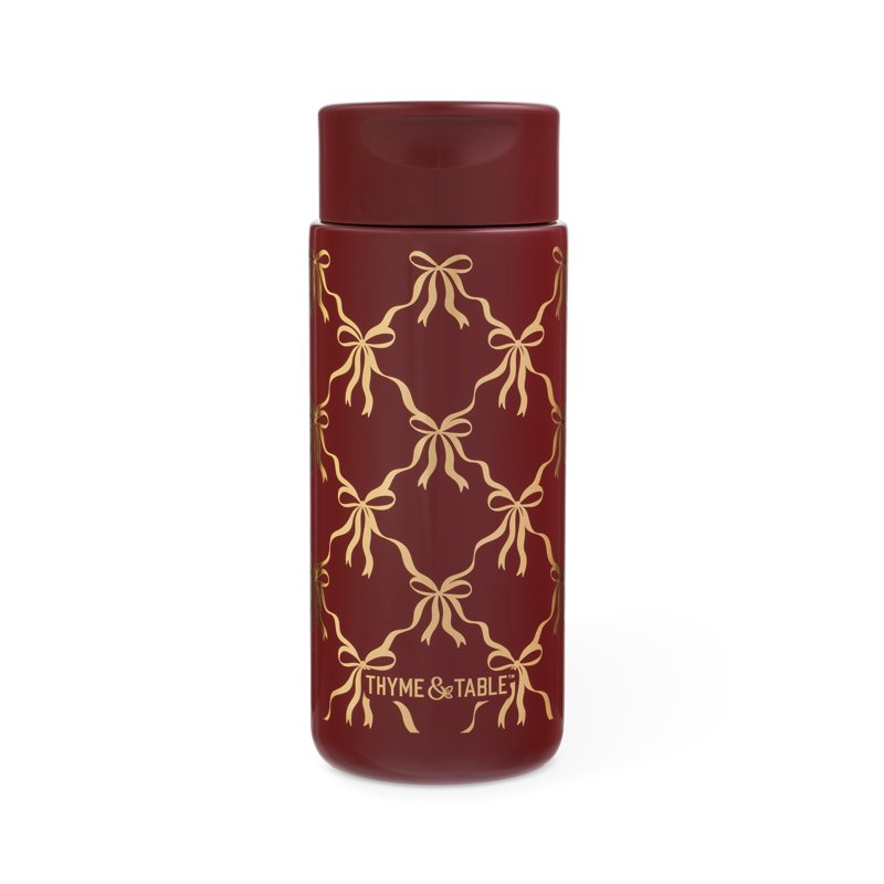 22 oz Stainless Steel Coffee Tumbler - Red Bows