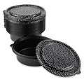 24-Piece Meal Prep Container Set - Black with Dot Design