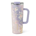 24 oz Stainless Steel Tumbler with Handle & Dual Straw Lid - Garden