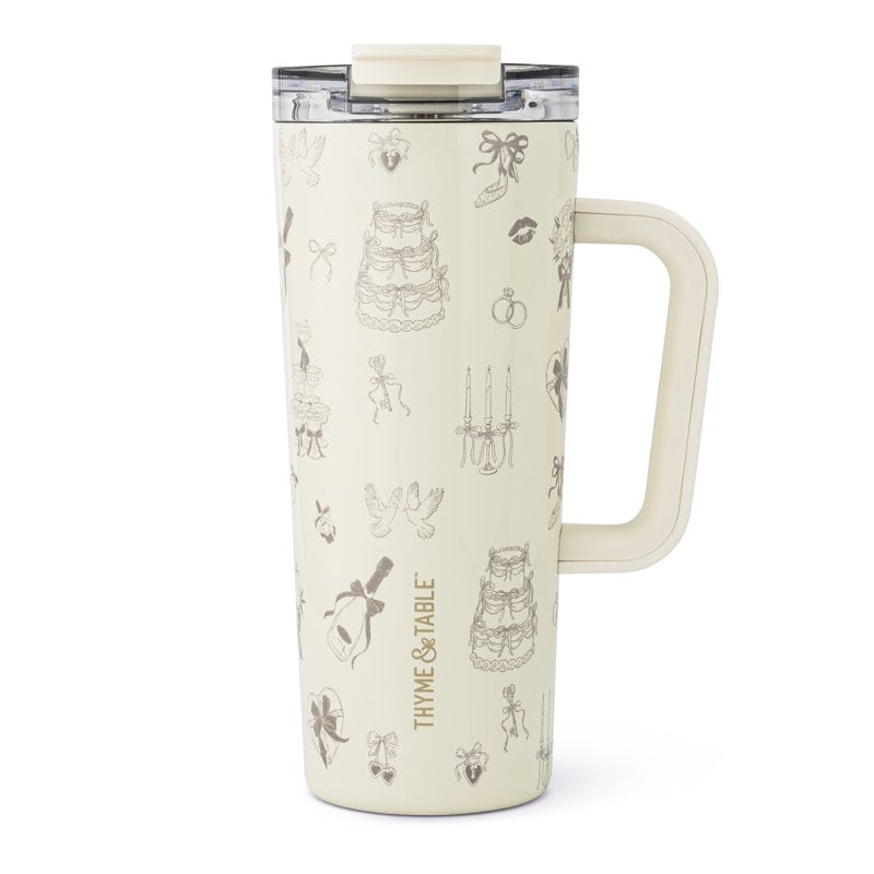 24oz Stainless Steel Luna Tumbler with Handle & Dual Straw Lid - Wedding