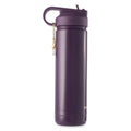 26 oz Water Bottle with Straw Lid - Purple Gloss & Moon Gold Charm