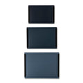 3-Piece Poly Cutting Board Set with Juice Wells - Blue