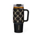 32oz Stainless Steel Luna Tumbler with Handle & Dual Straw Lid - Black Bow