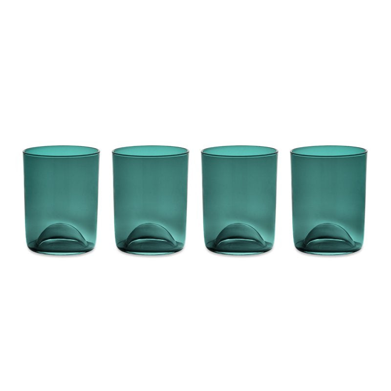 Emerald Green Sphere Drinking Glasses - Set of 4, 12 fl oz