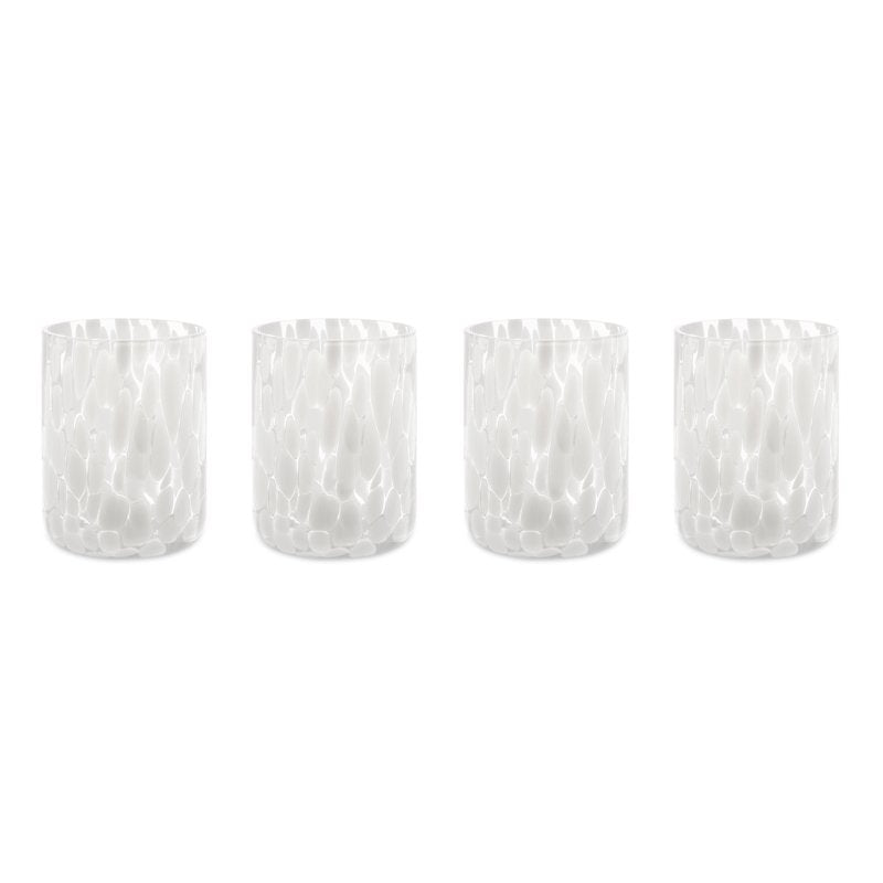 12 fl oz White Tortoise Drinking Glass Set of 4 - Elegant Design