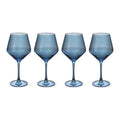 Angled Wine Glass Set - Iridescent Blue 4-Pack