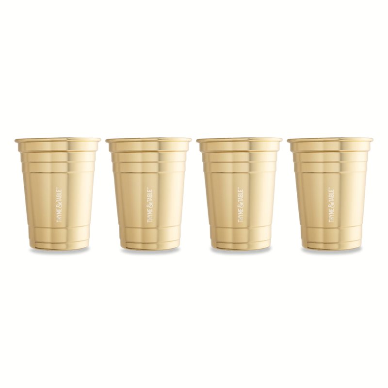 Gold Party Cups - 17 fl oz Aluminum Set of 4