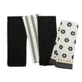 Penny Tile Kitchen Towel Set - 4-Pack Black & Gold Design
