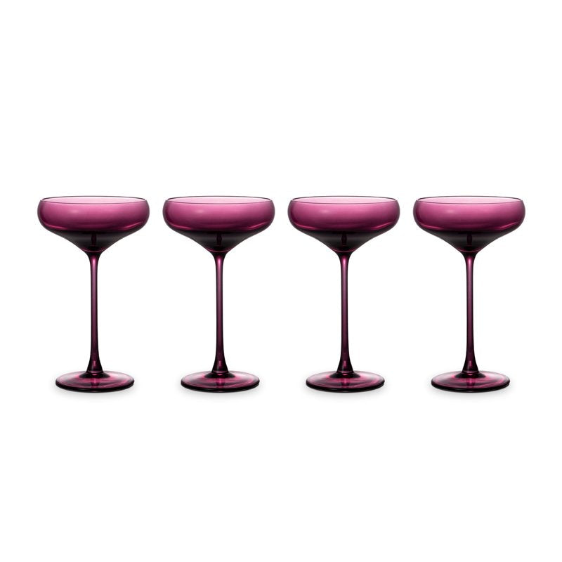 Magenta Sphere Coupe Cocktail Glass Set - 10 fl oz, Set of 4