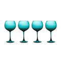 Emerald Green Sphere Stemmed Wine Glasses - Set of 4