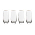 Stemless Flute Glass Set with Gold Rim - 8 oz, Set of 4