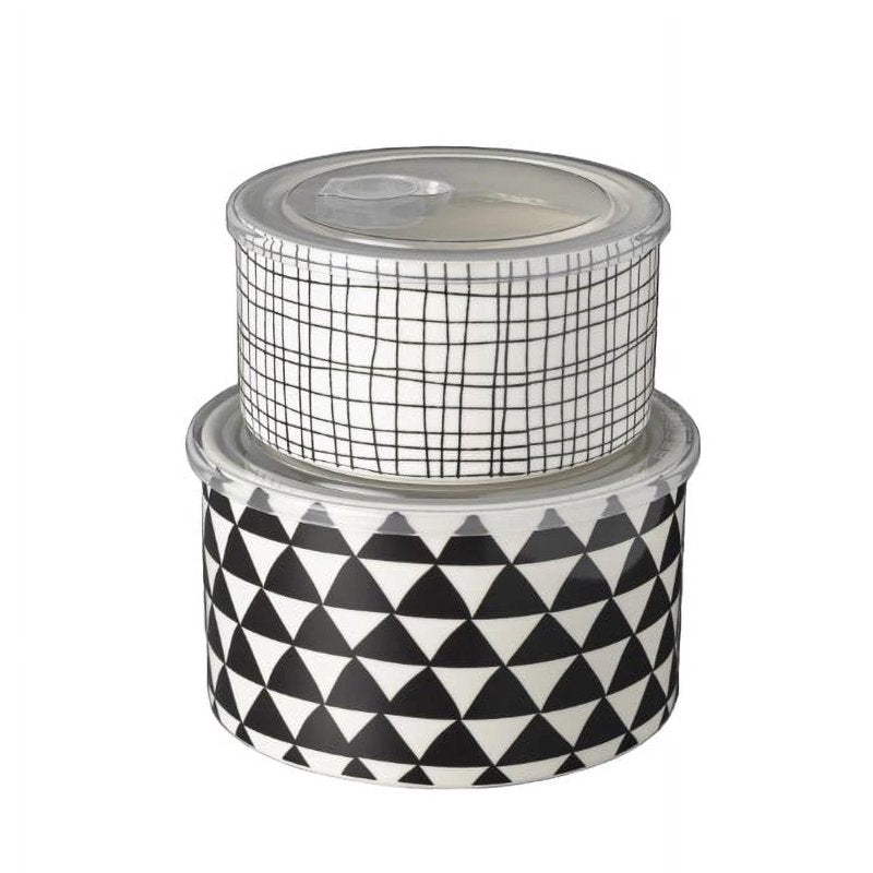 4-Piece Round Ceramic Baking Dish Set with Lids - Medallion