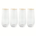 4-Piece Scalloped Stemless Flute Glass Set - Single