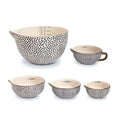 5-Piece Ceramic Mixing and Measuring Bowl Set - Dot Pattern