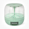 Rotating Plastic Food Storage Dispenser with 6 Sections - Green