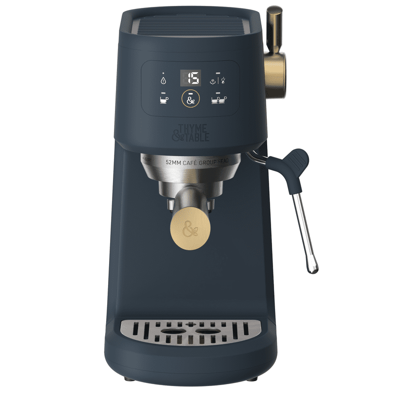 Mini Espresso Machine with 15-Bar Pressure & Steam Wand - Atlantic Blue