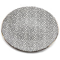 Ceramic Salad Plate - Black and White Dot Design with Gold Rim