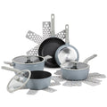 12-Piece Non-Stick Cookware Set - Cool Grey