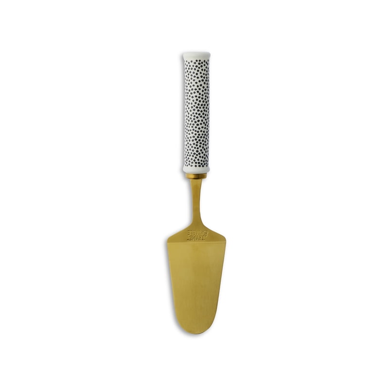 Gold Stainless Steel Pie Server with Ceramic Dot Handle - Single