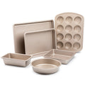 6-Piece Non-Stick Bakeware Set - Aluminized Steel, Champagne Gold