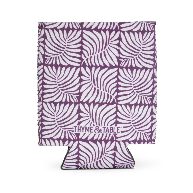 Purple Palm Print Can Sleeve - Thyme & Table