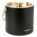 Stainless Steel Ice Bucket - Black with Gold Accents - Single