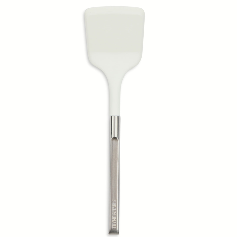Stainless Steel Turner with Heat-Resistant Silicone Head - Modern Design