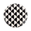 Ceramic Salad Plate with Black & White Geometric Design