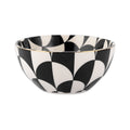 Ceramic Cereal Bowl - Black and White Geometric Pattern