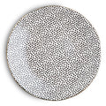 Ceramic Dinner Plate - Black and White Dot Design