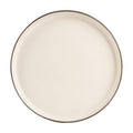 Ceramic Dinner Plate with Bronze Rim - Cream, Durable & Elegant