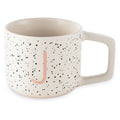 Monogram J Stoneware Mug - 13.5 oz White Speckled Design