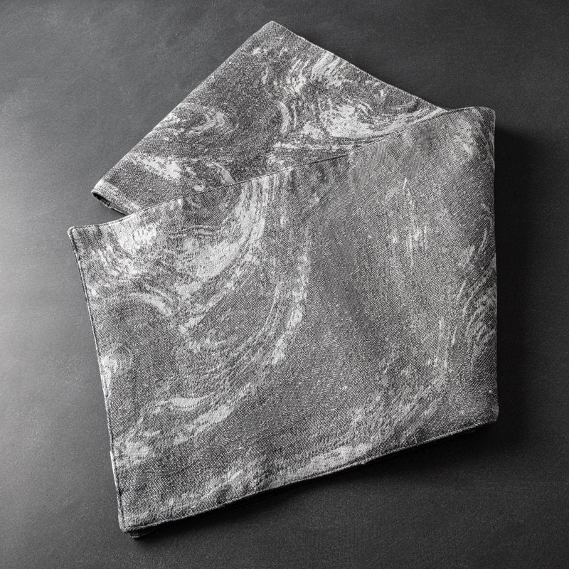 Gray Marble Table Runner - 14" x 72" for Dining Decor