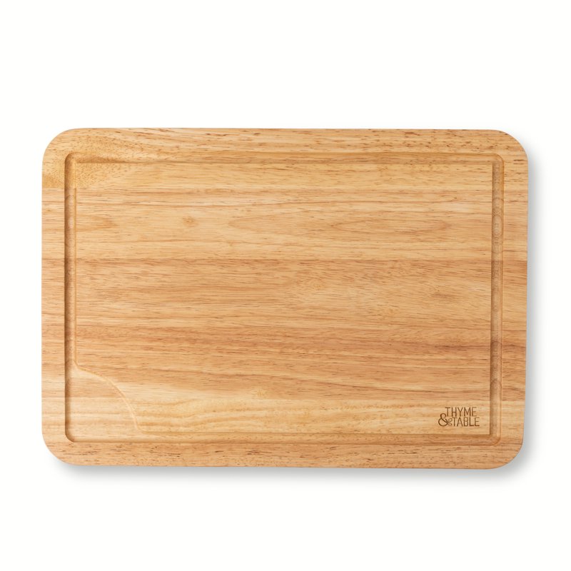 Extra Large 14"x20" Rubberwood Cutting Board with Non-Slip Feet