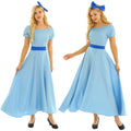 Light Blue Princess Party Dress for Women - Cosplay Costume with Head Accessory & Belt - Medium