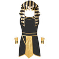 Egyptian Pharaoh Costume Men Black Size M with Snake Head Hat & Cuffs