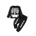 Toddler Halloween Costume Set Black 6-12 Months Skeleton Unisex Two Piece Outfit