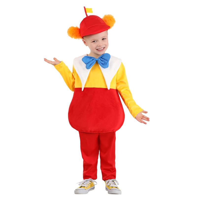 Toddler Tweedle Dee/Dum Costume with Hat and Accessories - Red & Yellow